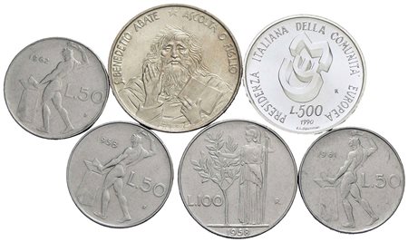 Repubblica Italiana - 500 Lire 1990 Pres. CEE in scatola originale, 50 L. (3), 100 L. e RSM 1.000 L.