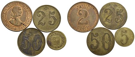 Gettoni - Lotto di 4 gettoni -<br>BB+÷SPL+