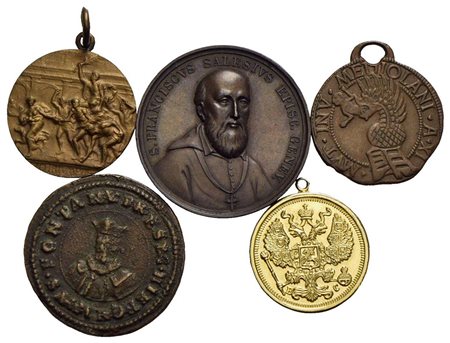 Medaglie - Lotto di 5 medaglie<br>Varie