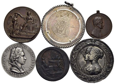Medaglie - Lotto di 6 medaglie<br>Varie