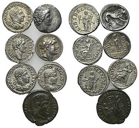 Lot of 7 Greek and Roman Imperial AR and Æ coins, including Massalia, Antoninus Pius, Elagabalus and Magnentius
