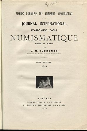 BLUM  G. – Numismatique d’ Antinoos. Athenes, 1914. Pp. 33 – 70, tavv. 5, +ill. nel testo. Ril. tutta tela con scritte, ottimo stato, importante e raro.