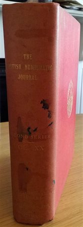 British Numismatic Journal 1929-30. Including the Proceedings of the British Numismatic Society for the year 1929-30 Volume XX – Second Series Vol. X. Harrison and Sons 1932.Tutta Tela  con titolo in oro al dorso, pp. 454, ill. in