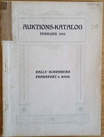 Rosemberg S. Auktions – Katalog. Inhalt: Sammlung des Herrn Dr. Otto Ehrenbreitstein. Munzen und Medaillen von Trier. Griechische und Romische Munzen. Munzen und Medaillen verschiedener Lander. 21 Februar 1910. Brossura ed. pp. 86