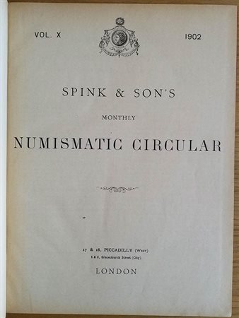 Spink & Son's Numismatic Circular Annata completa.  1902. Tutta Tela con titolo al dorso, ill. in b/n. Abuono stato