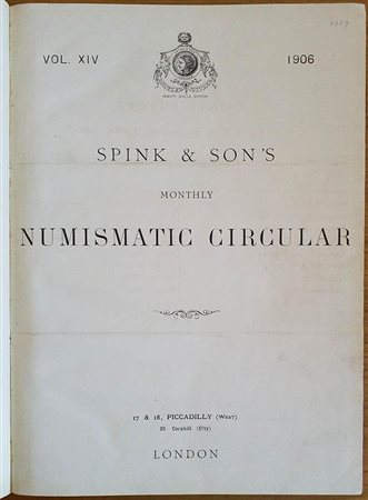 Spink & Son's Numismatic Circular Annata completa. 1906. Tutta Tela con titolo al dorso, ill. in b_7n. Buono stato