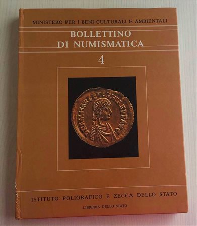 Bollettino di Numismatica No. 4 Serie I Anno II Gennaio-Giugno 1985. Cartonato ed. pp. 253, ill. in b/n, tavv. 23 a colori. Sommario RICERCHE E DISCUSSIONI FRANCESCO PANVINI ROSATI: Osservazioni sulla circolazione in Italia nel V 
