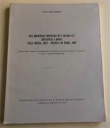 CepedaJ.J. Due Ripostigli Monetali di V secolo d.c. Rinvenuti a Roma Villa Giulia, 1922 – Pratica di mare, 1967. Estratto dal “Bollettino di Numismatica” del Ministero per i beni Culturali e Ambientali No. 16-17 – Gennaio-Dicembre