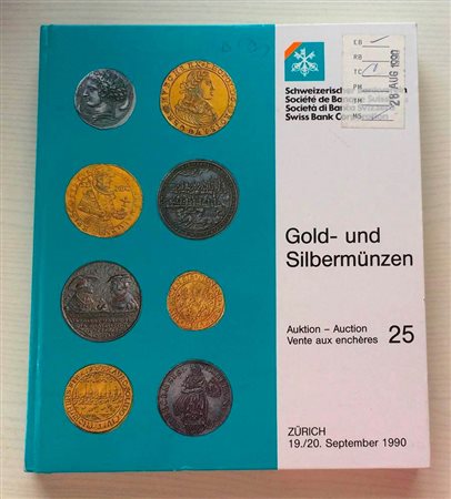SBV Coins and Banknotes of Sweden. Part II 1697-1988. Zurich 14-15 May 1990. Cartonato ed. pp. 198, lotti 1070 a 2342, ill. in b/n, tavv. In b/n e a colori. Buono stato