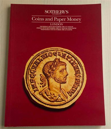 Sotheby's Coins and Paper Money. London, 29 September - 5 October 1988. Brossura ed. lotti 1044, tavv. In b/n.