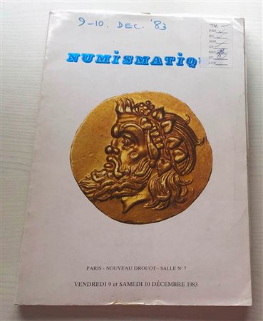 Vinchon F. B. Monnaies de Collection. Paris 10 Decembre 1983. Brossura ed. lotti 1015, ill. in b/n, tavv. 2 di ingrandimenti a colori. Con lista prezzi di realizzo. Buono stato.