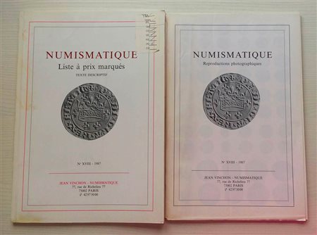 Vinchon F. B. Listino a prezzo fisso 2 Cat. (Testo + tavole). No. 18. Paris 1987. Brossura ed. lotti 1316, tavv. In b/n. Ottimo stato