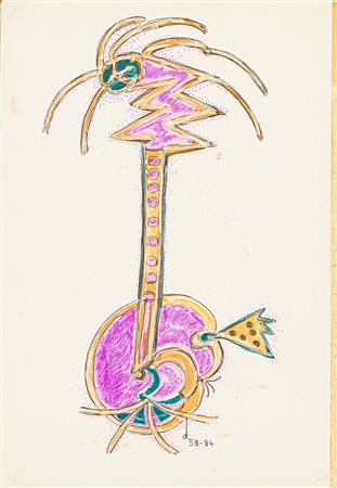 GILLO DORFLES (1910-2018) - Lotto unico di 2 composizione realizzate sul medesimo cartoncino (fronte e retro)