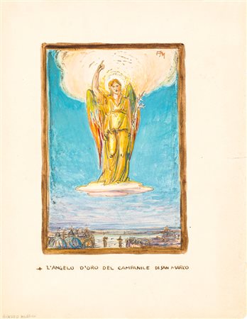 ALBERTO MARTINI (1876-1954) - L'angelo d'oro del campanile di San Marco