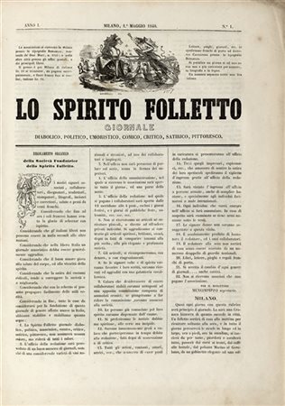 [MILANO-GIORNALI] - Lo Spirito Folletto giornale umoristico illustrato. Milano: