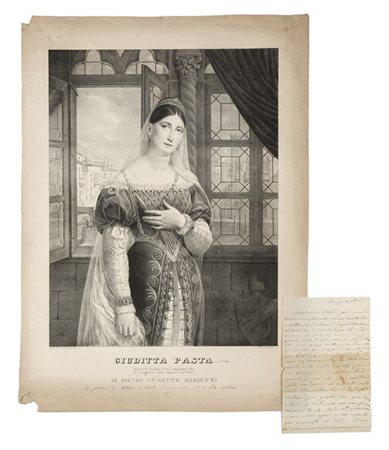 PASTA, Giuditta (1797-1865) - Lettera autografa alla figlia Clelia. Tremezzo: V
