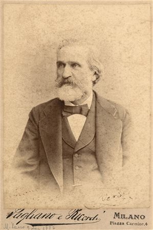 VERDI, Giuseppe (1813-1901) - Ritratto fotografico firmato e datato. Milano: st