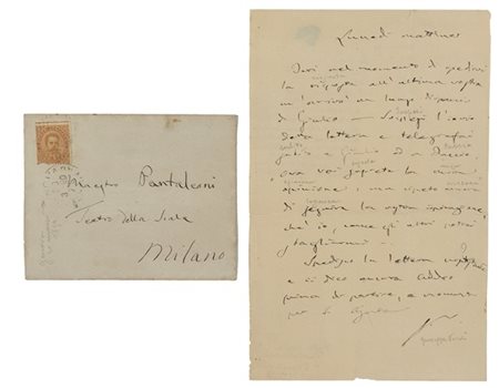 VERDI, Giuseppe (1813-1901) - Lettera ad Alceo Pantaleoni. Tenuta di Sant'Agata