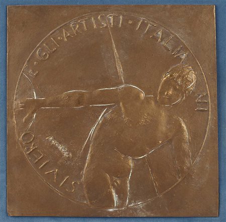 GIACOMO MANZù Bergamo 1908 - Milano 1991 "Discobolo con giavellotto sullo...