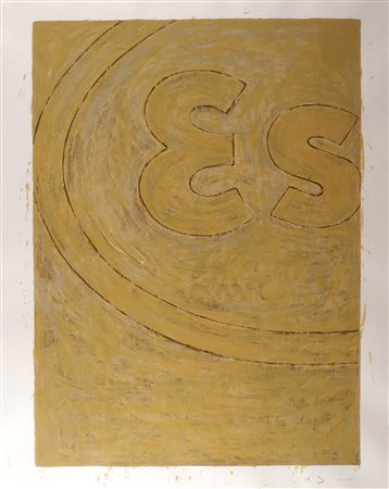 MARIO SCHIFANO Homs 1934-Roma 1998 "Propaganda", serigrafia materica a smalto...