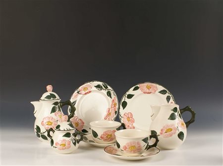 SERVIZIO COLAZIONE TETE A TETE Villaroy & Boch In porcellana bianca e dipinta...