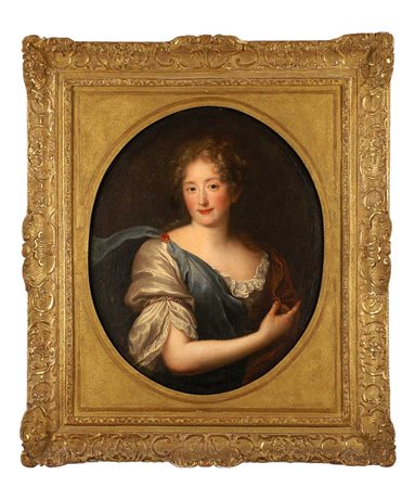 NICOLAS DE LARGILLIERE, ATTRIBUITO Parigi 1656-1746 "Ritratto di dama", olio...