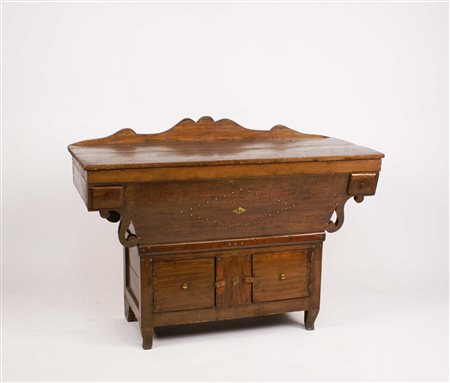 MADIA IN ROVERE Spagna fine del XIX Sec. Piano rettangolare apribile con due...