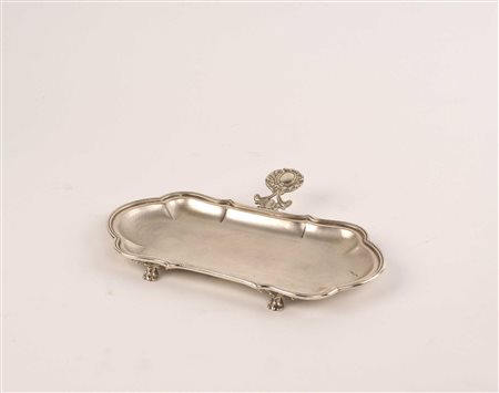 PICCOLO VASSOIO RACCOGLI BRICIOLE IN ARGENTO Italia, vecchia manifattura...