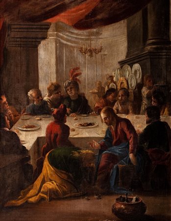 Scuola veneta, fine secolo XVI - Cena a casa del Fariseo