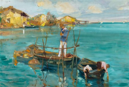 Attilio Achille Bozzato (Chioggia 1886-Cremona 1954)  - Vita in laguna