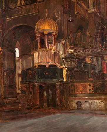 Scuola italiana del XIX secolo - Venezia, il pulpito della basilica di San Marco