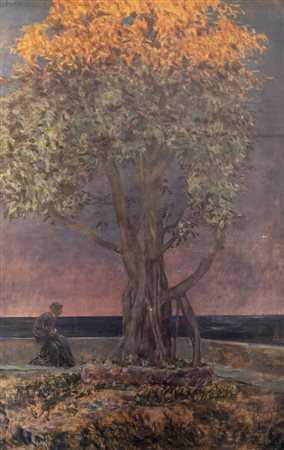 Luigi Conconi (Milano 1852-Milano 1917)  - Donna sotto l'albero