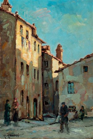 Renuccio Renucci (Livorno 1880-1947)  - "Casolari a Bibbona"