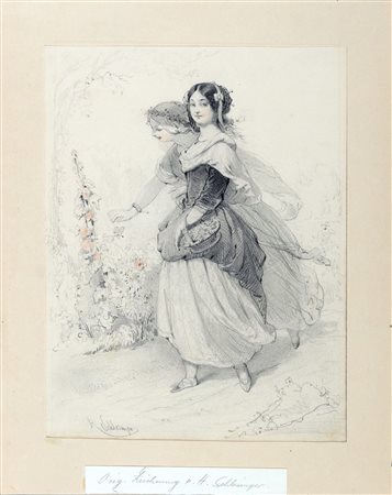 Henri-Guillaume Schlesinger (Francoforte sul Meno 1814-Neuilly-sur-Seine 1893)  - La passeggiata fra i fiori