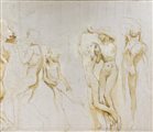 Giulio Aristide Sartorio (Roma 1860-1932)  - Grande studio ad olio per il ciclo decorativo della Biennale di Venezia del 1907, 1906 circa