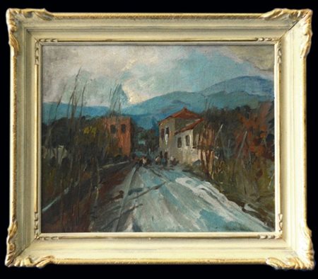 Carla Leone "Paesaggio" olio su tela (cm 40x50) Firmato in basso a destra. In co