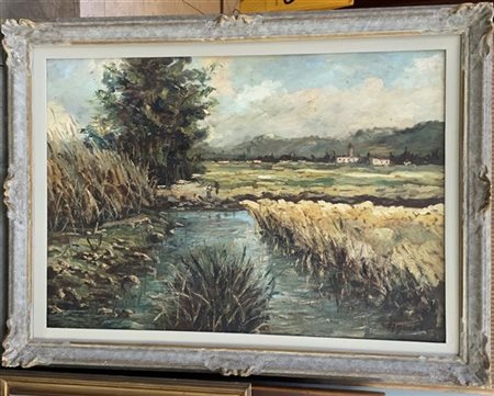 Ciro Agnetti Ciro Agnetti
(Milano 1913 - 1984)
"Estate" olio su masonite (cm 70x