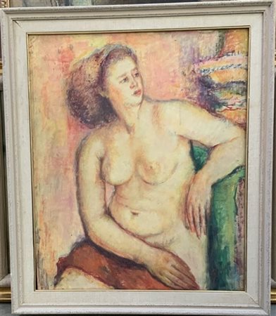Rocco Fodale "Nudo femminile" olio su compensato (cm 66x53) Firmato in basso a d