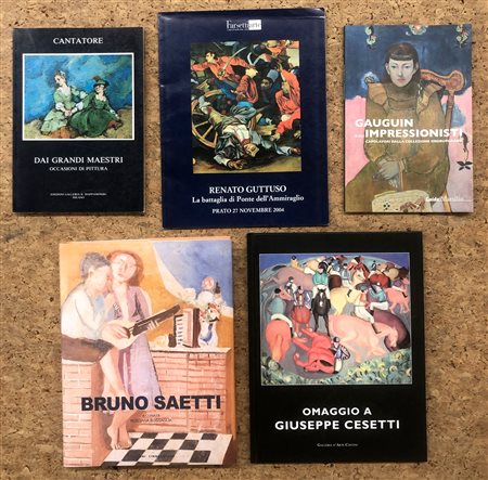 ARTE ITALIANA DEL DOPOGUERRA (CESETTI, CANTATORE, SAETTI, GUTTUSO) - Lotto unico di 4 cataloghi