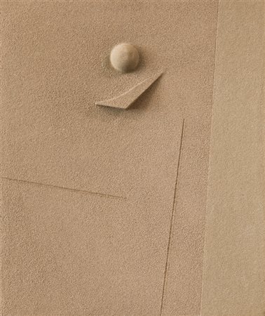 GIORGIO PERETTI (1932-1961) - Composizione con frome emergenti e segmenti incisi sulla sabbia di Cannes, 1983