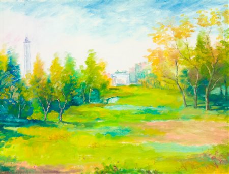 CARLO FOGLIA (1916-1982) - Parco a Milano, 1974