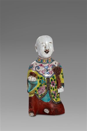 Scultura in porcellana policroma, Cina secolo XIX