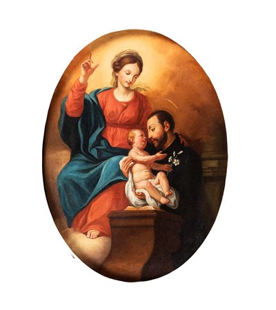 Scuola romana, fine secolo XVIII - inizi secolo XIX - Madonna con Bambino e Sant'Ignazio di Loyola