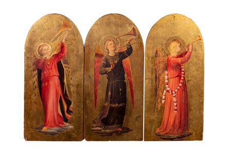 Da Beato Angelico, secolo XIX - Trittico con angeli musicanti