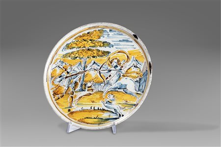 ALZATA O SOTTOCOPPA, FAENZA, “PITTORE DELLE SCENE DI CACCIA”, INIZI SECOLO XVII