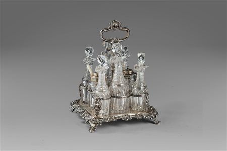 Servizio da tavola in cristallo e argento, Inghilterra secolo XIX