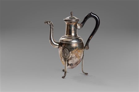 Caffettiera in argento Impero, Napoli  prima metà del secolo XIX