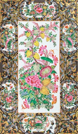 Coppia di piccole placche in porcellana, Famiglia Rosa, Cina secolo XIX