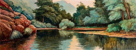 Luis Granata (1901-1964)  - Paesaggio lacustre