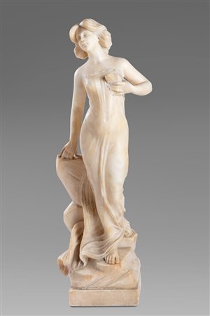 Scultura in alabastro raffigurante figura femminile